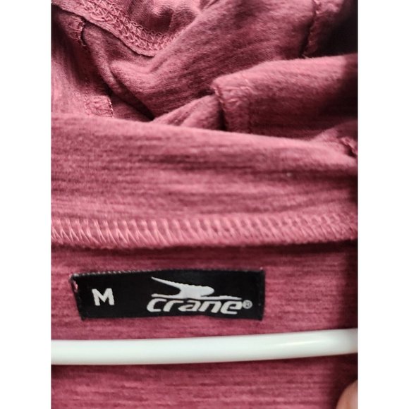 Crane Womens Activewear Hoodie Size Medium Pink Cowl Neck Long Sleeve Pullover - Picture 5 of 8